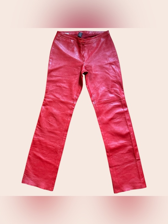 BCBGMaxAzria Pants - BCBG MaxAzria Red Leather Pants